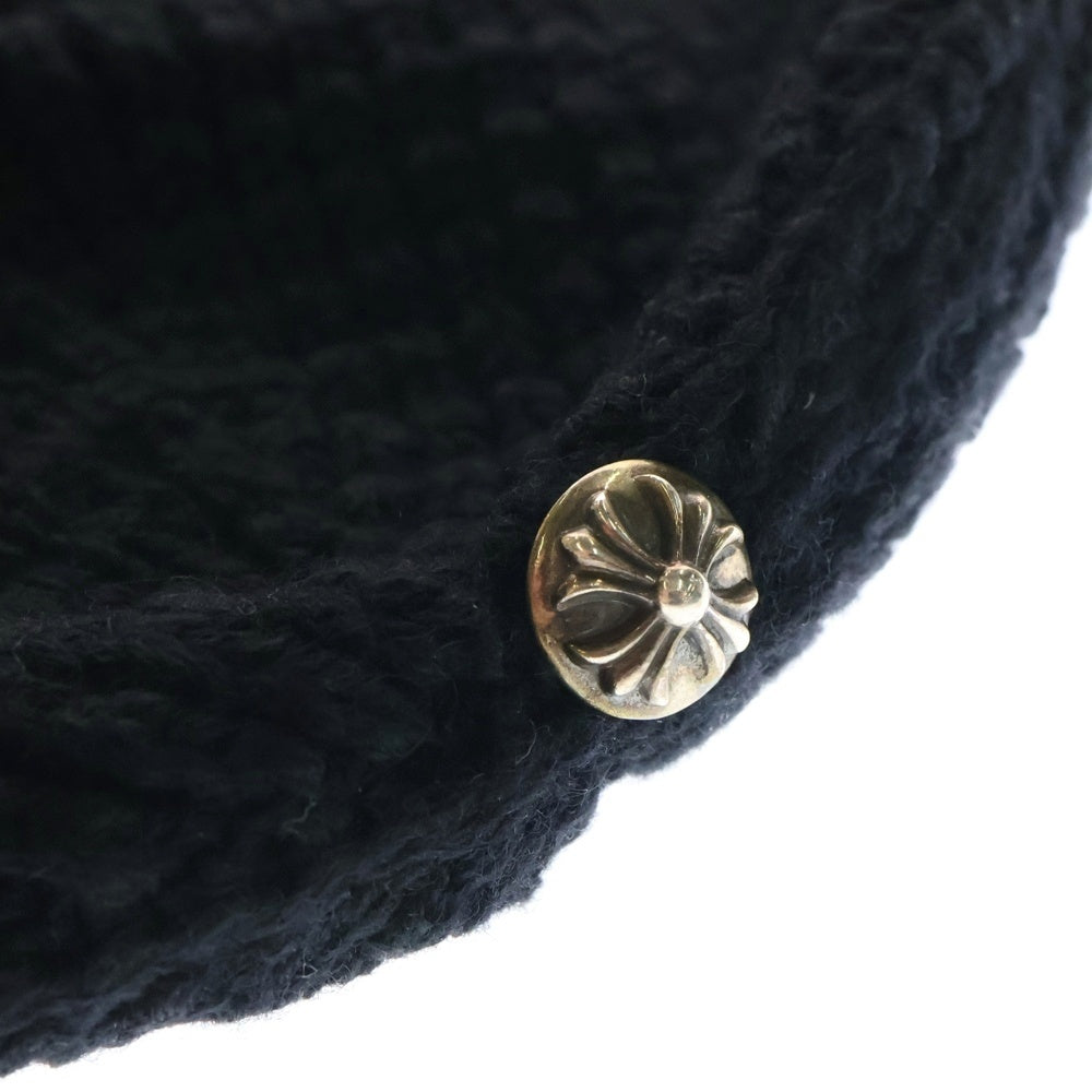 CHROME HEARTS(クロムハーツ) HIT & RUN BEANIE ヒットアンドラン カシミヤニット ビーニー 帽子 ブラック/シルバー