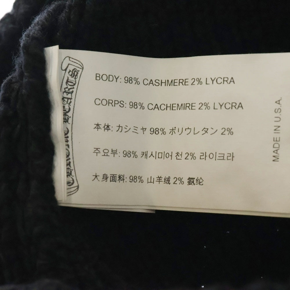 CHROME HEARTS(クロムハーツ) HIT & RUN BEANIE ヒットアンドラン カシミヤニット ビーニー 帽子 ブラック/シルバー