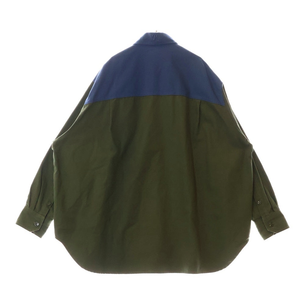 RAF SIMONS(ラフシモンズ) 22AW Oversized bicolor denim shirts オーバーサイズ バイカラーデニムシャツ グリーン/ブルー 222-M244