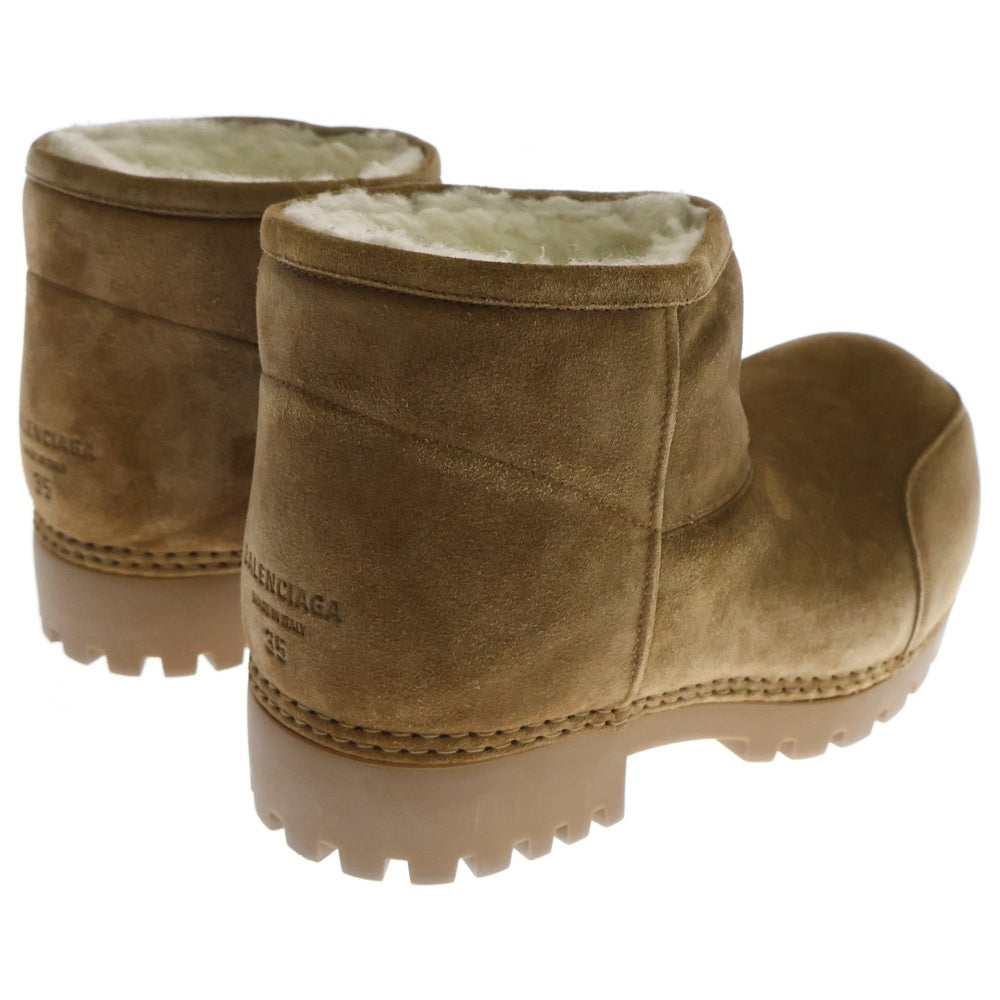 BALENCIAGA(バレンシアガ) Alaska Fur Bootie アラスカ ファーブーツ ショートブーツ ブラウン レディース