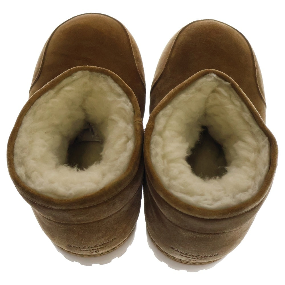 BALENCIAGA(バレンシアガ) Alaska Fur Bootie アラスカ ファーブーツ ショートブーツ ブラウン レディース