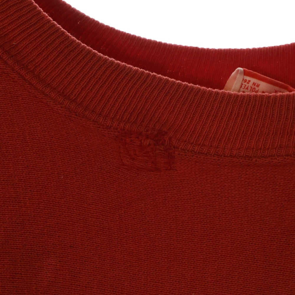 CHAMPION(チャンピオン) 70's REVERSE WEAVE GLEN ROCK ウイングフットプリント 半袖Tシャツ 袖カットオフ 赤単色タグ レッド