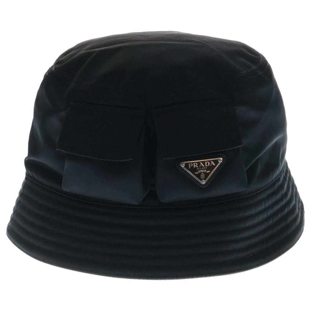 PRADA(プラダ) Re-Nylon トライアングルロゴ テスート バケットハット 帽子 ブラック 2HC350 #XL