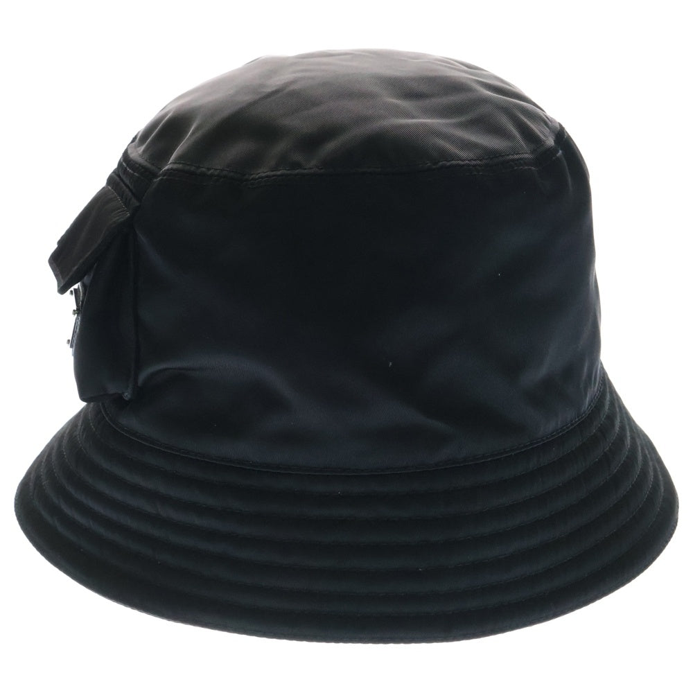PRADA(プラダ) Re-Nylon トライアングルロゴ テスート バケットハット 帽子 ブラック 2HC350 #XL