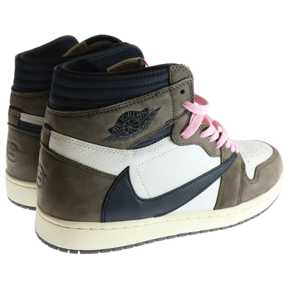 NIKE(ナイキ) ×TRAVIS SCOTT AIR JORDAN 1 HIGH OG TS SP CD4487-100 トラヴィススコット エアジョーダン1 ハイカットスニーカー ブラウン/ホワイト US10.5/28.5cm