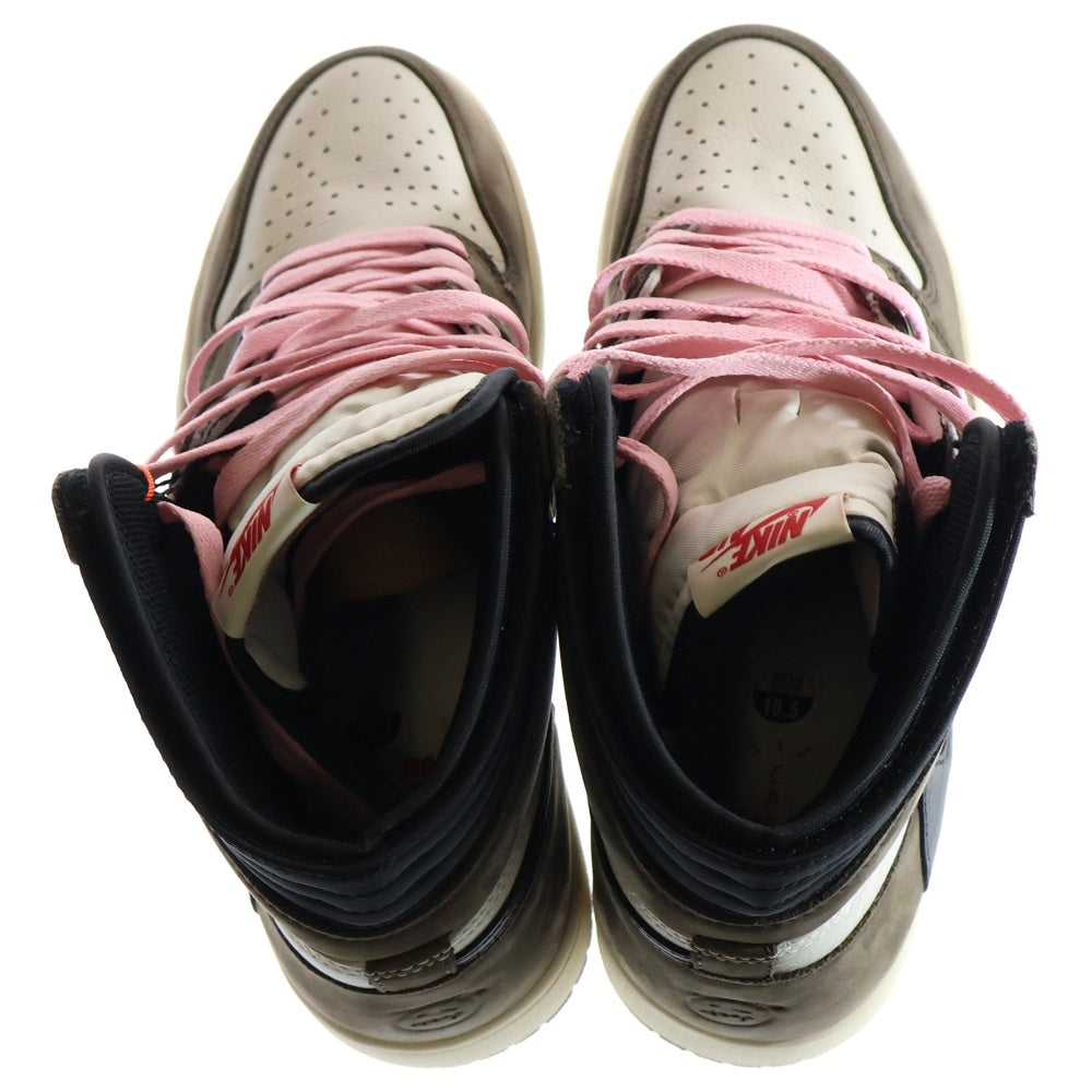 NIKE(ナイキ) ×TRAVIS SCOTT AIR JORDAN 1 HIGH OG TS SP CD4487-100 トラヴィススコット エアジョーダン1 ハイカットスニーカー ブラウン/ホワイト US10.5/28.5cm