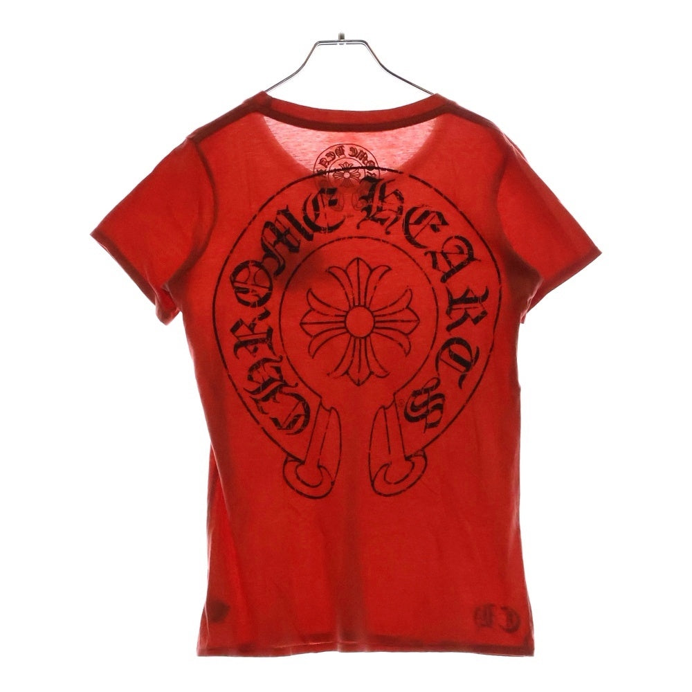 CHROME HEARTS(クロムハーツ) Horseshoe CHプラス ホースシュー ロゴプリント 半袖Tシャツ レッド レディース
