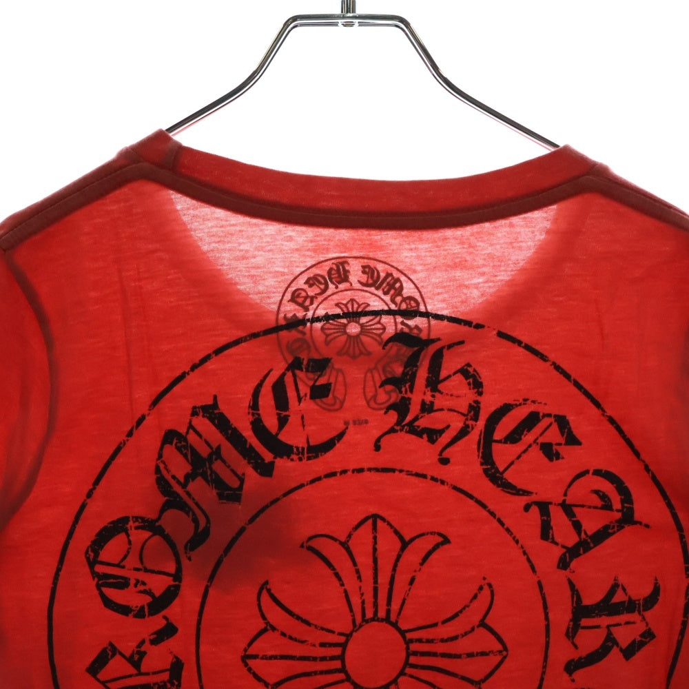 CHROME HEARTS(クロムハーツ) Horseshoe CHプラス ホースシュー ロゴプリント 半袖Tシャツ レッド レディース