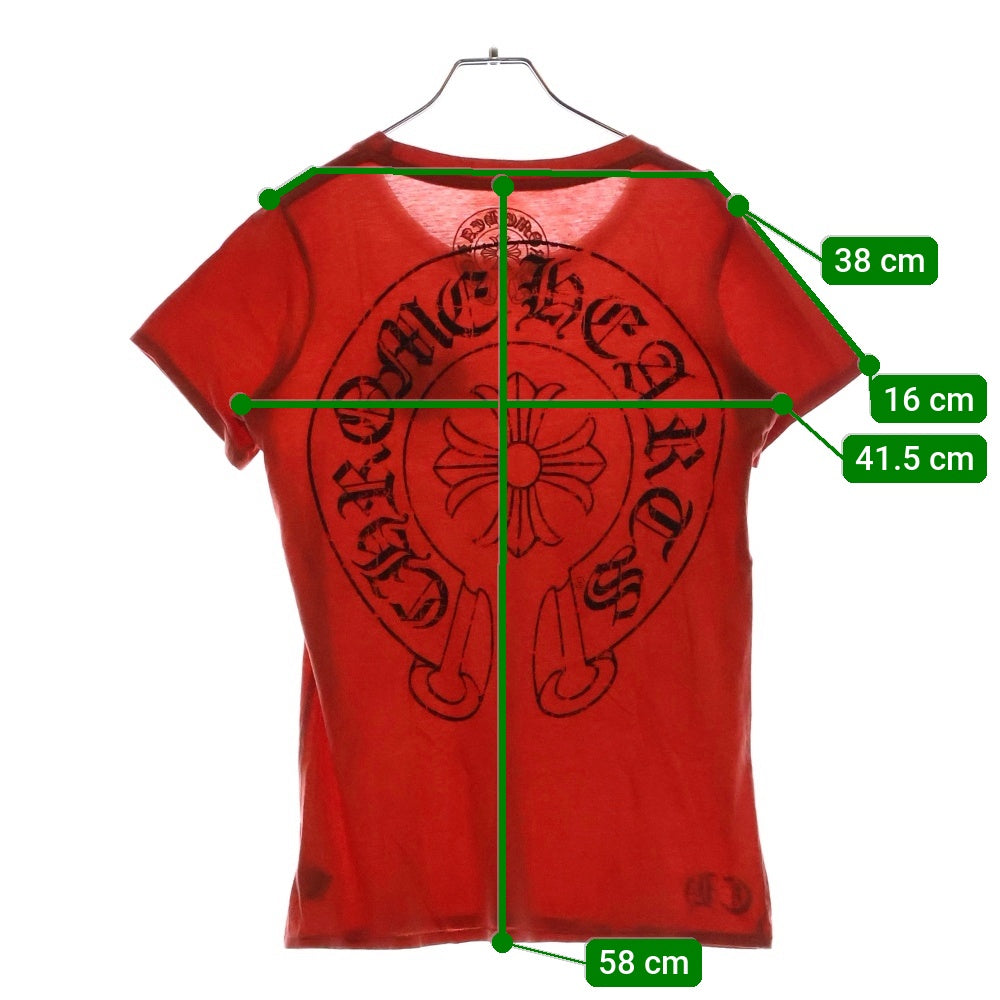 CHROME HEARTS(クロムハーツ) Horseshoe CHプラス ホースシュー ロゴプリント 半袖Tシャツ レッド レディース