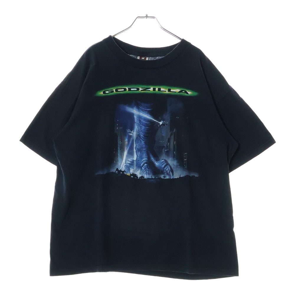 VINTAGE(ヴィンテージ) 90's GODZILLA GUESS WHO'S COMING TO TOWN ゴジラ プリント半袖Tシャツ カットソー ブラック