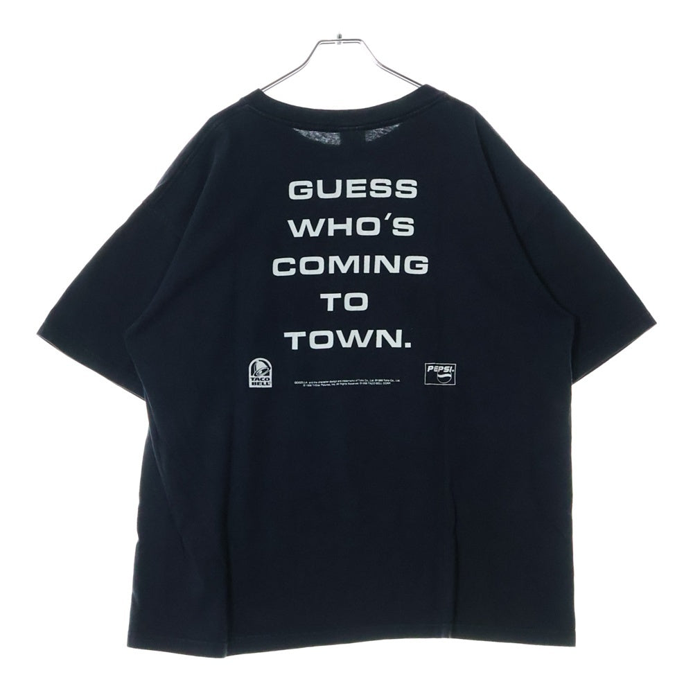 VINTAGE(ヴィンテージ) 90's GODZILLA GUESS WHO'S COMING TO TOWN ゴジラ プリント半袖Tシャツ カットソー ブラック