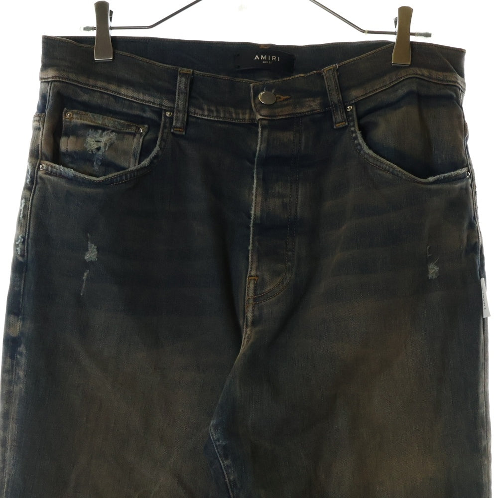 AMIRI(アミリ) 23AW STACK FLAIR JEANS 裾スナップボタン付きスタックフレアジーンズ デニムパンツ ダークインディゴ