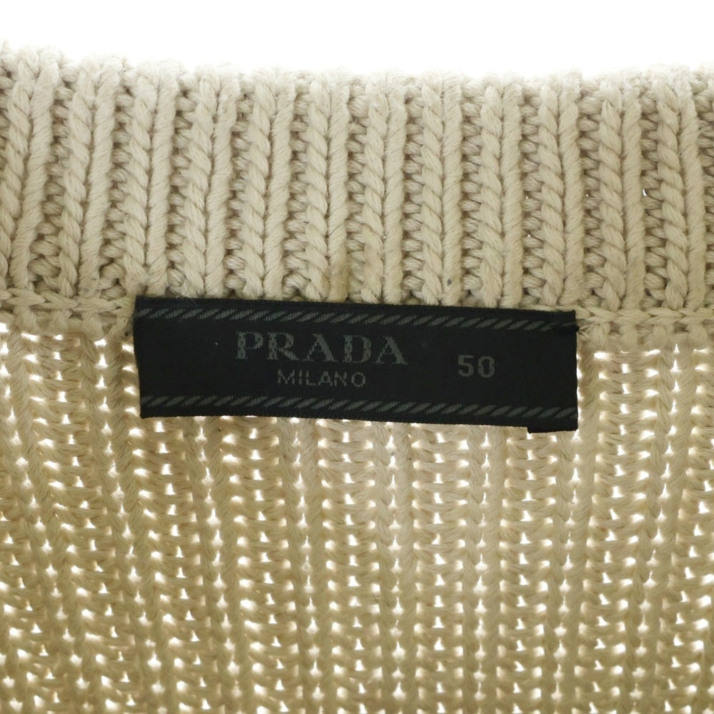 PRADA(プラダ) ローゲージコットンニット セーター クルーネック ベージュ UMB381 107B