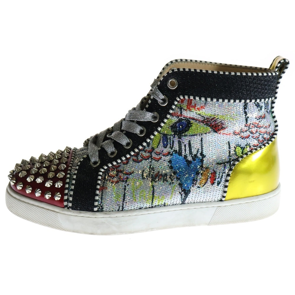 CHRISTIAN LOUBOUTIN(クリスチャンルブタン) LOU SPIKES WOMAN ORLATO FLAT FLASH ウィメンズ スパイクスタッズ ハイカットスニーカー