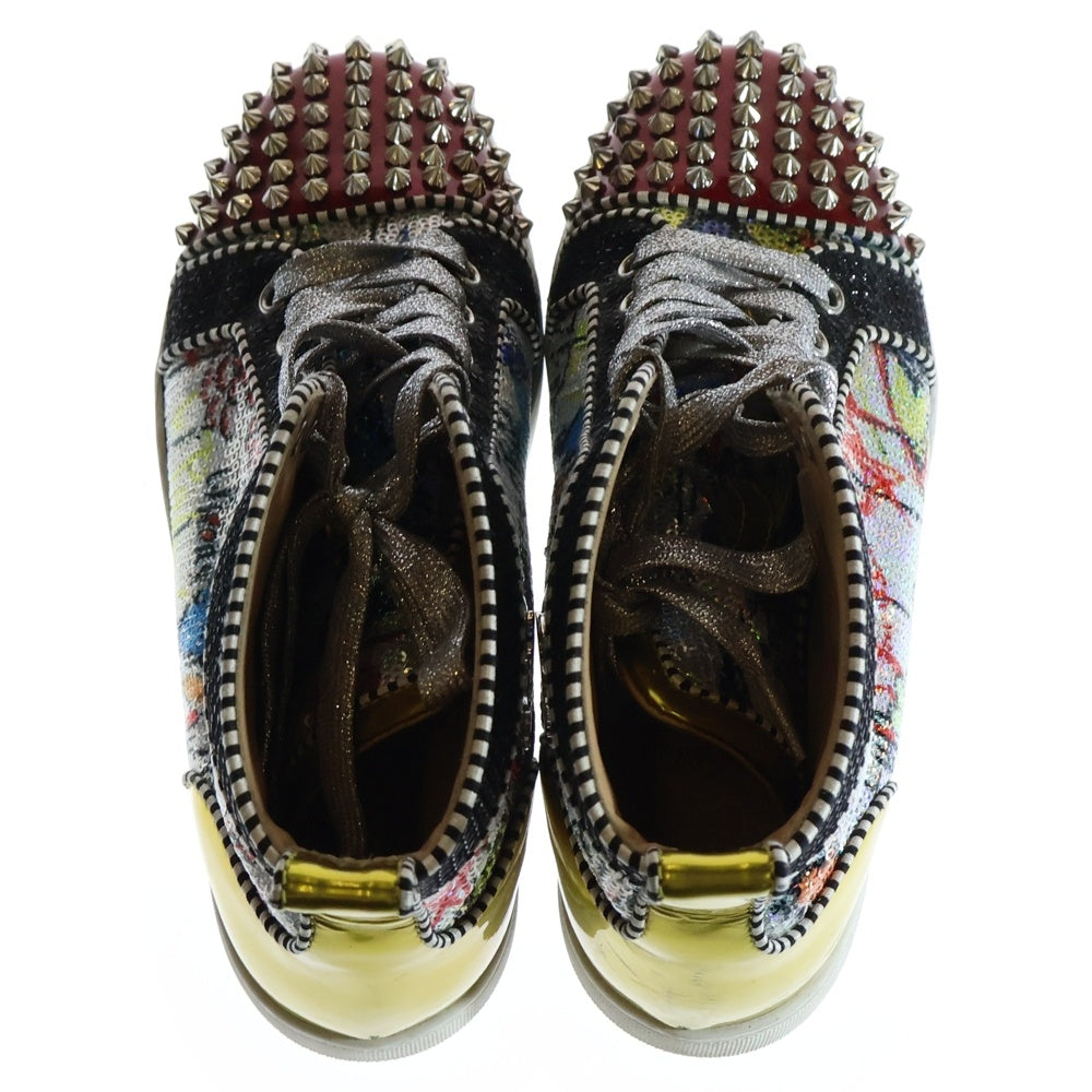 CHRISTIAN LOUBOUTIN(クリスチャンルブタン) LOU SPIKES WOMAN ORLATO FLAT FLASH ウィメンズ スパイクスタッズ ハイカットスニーカー