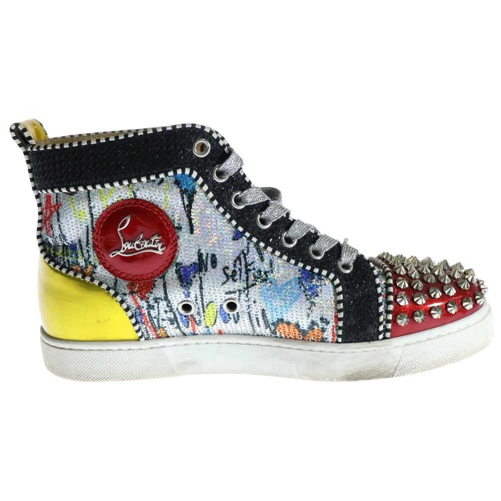 CHRISTIAN LOUBOUTIN(クリスチャンルブタン) LOU SPIKES WOMAN ORLATO FLAT FLASH ウィメンズ スパイクスタッズ ハイカットスニーカー