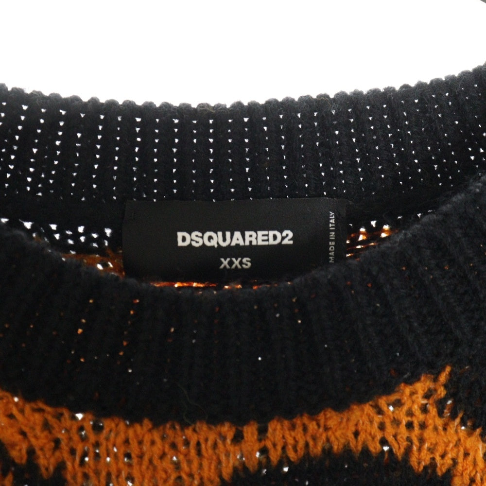 DSQUARED2(ディースクエアード) 21AW タイガーデザイン オーバーサイズニットセーター オレンジ レディース S75HA1061 S17778