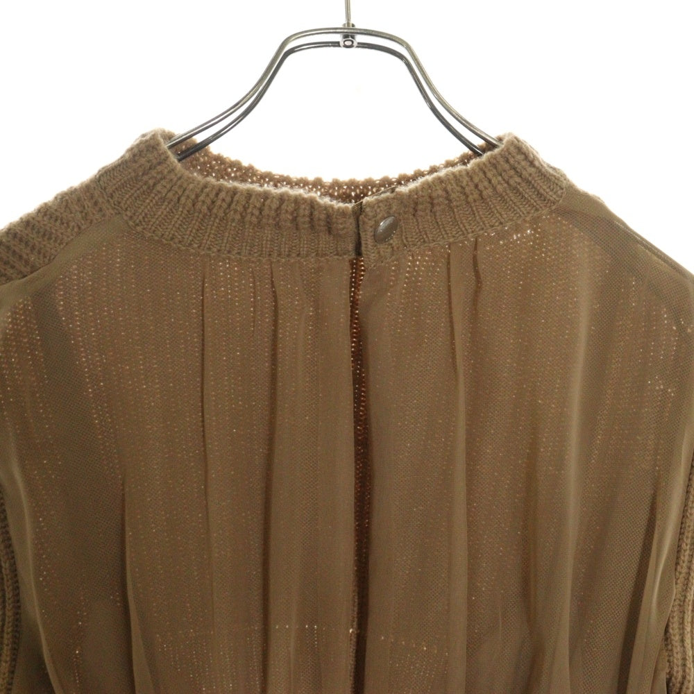 Sacai(サカイ) WOOL KNIT DRESS ウールニットドレス レディース ベージュ 23-06819