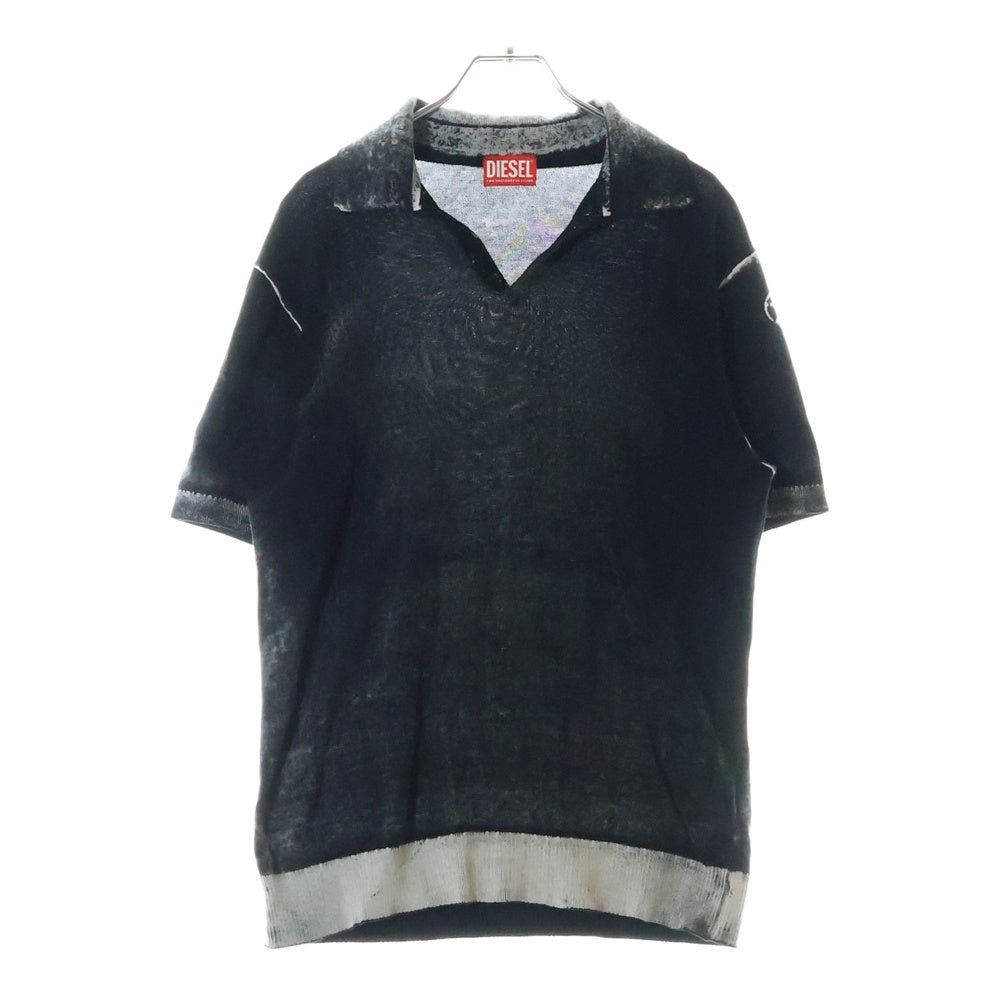 DIESEL(ディーゼル) K-LORENZO-SS Reverse Print Short Sleeve Polo Jumper 半袖ポロシャツ ブラック A181270BEAR