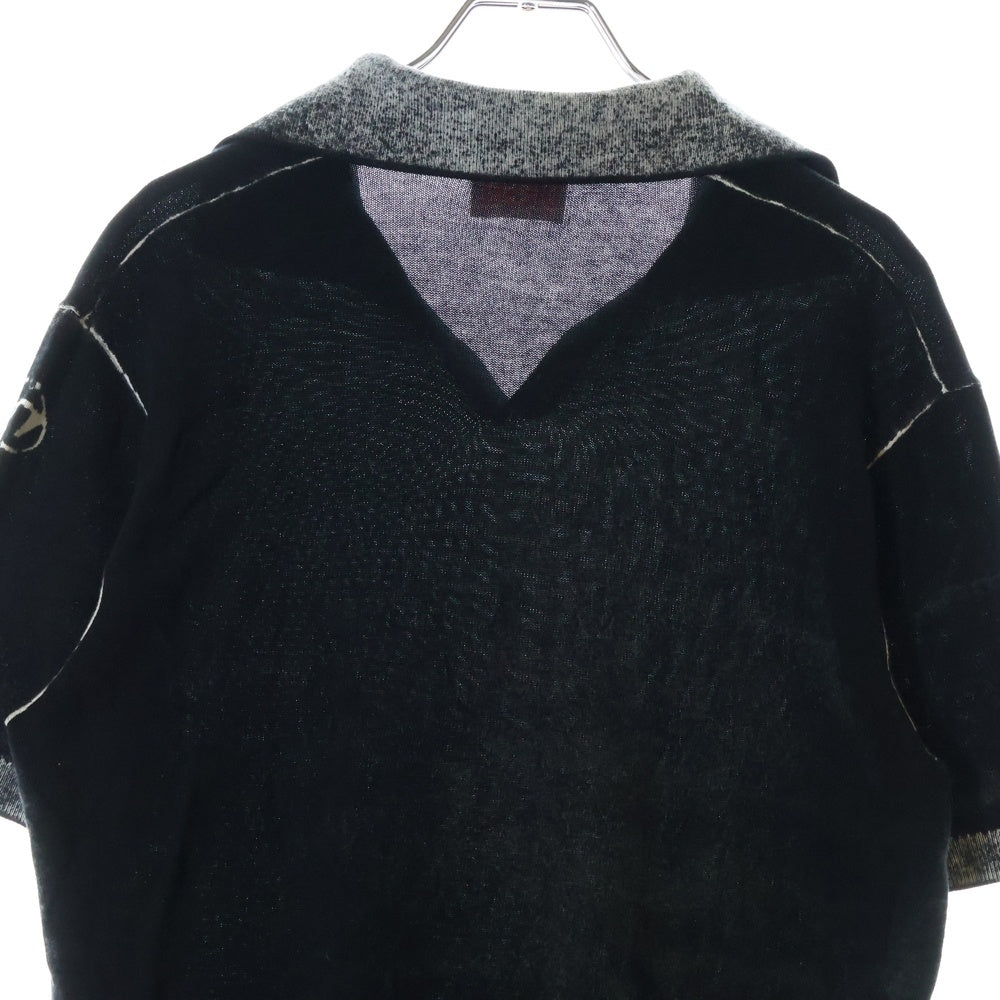 DIESEL(ディーゼル) K-LORENZO-SS Reverse Print Short Sleeve Polo Jumper 半袖ポロシャツ ブラック A181270BEAR