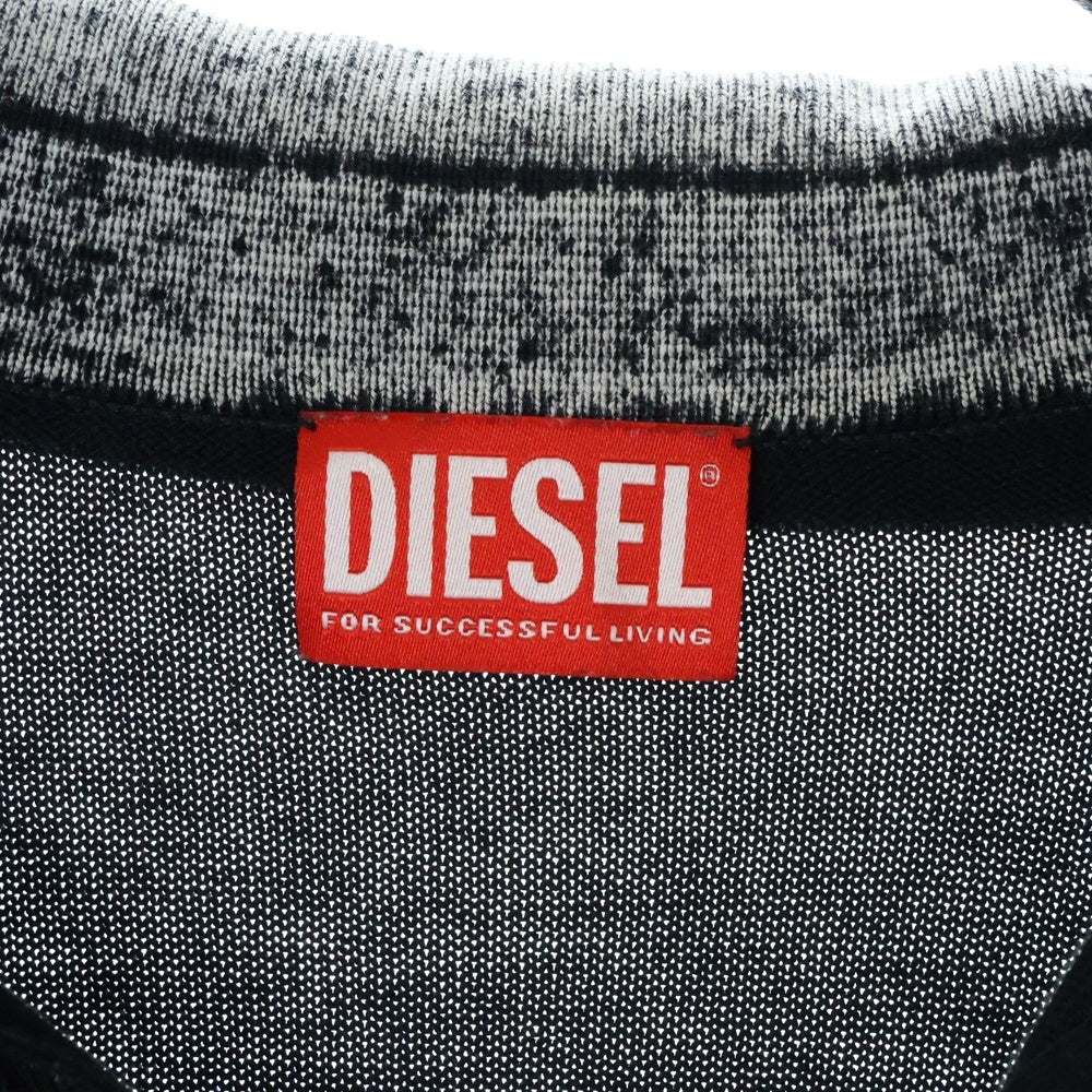 DIESEL(ディーゼル) K-LORENZO-SS Reverse Print Short Sleeve Polo Jumper 半袖ポロシャツ ブラック A181270BEAR