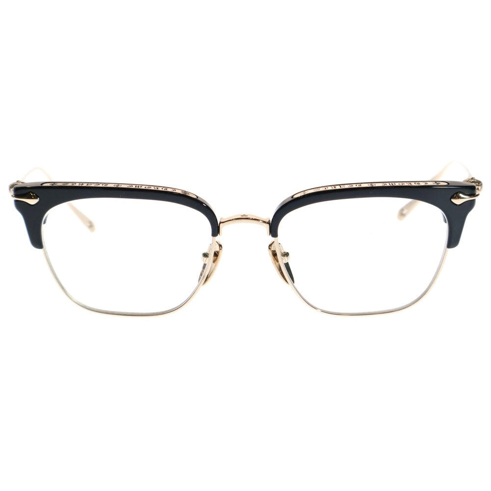 CHROME HEARTS(クロムハーツ) SLUNTRADICTION クロスボール スクエア 眼鏡 サングラス アイウェア ブラック/ゴールド