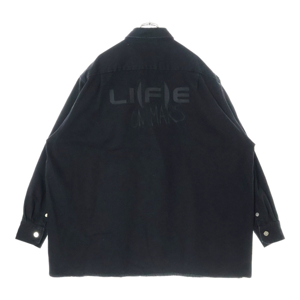 RAF SIMONS(ラフシモンズ) BIG FIT DENIME SHIRT WITH ZIPPED POCKET ビッグフィットデニムシャツ ジップドポケット ブラック 202-247