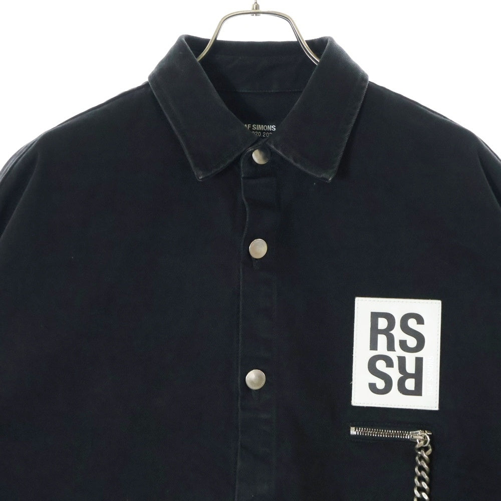 RAF SIMONS(ラフシモンズ) BIG FIT DENIME SHIRT WITH ZIPPED POCKET ビッグフィットデニムシャツ ジップドポケット ブラック 202-247