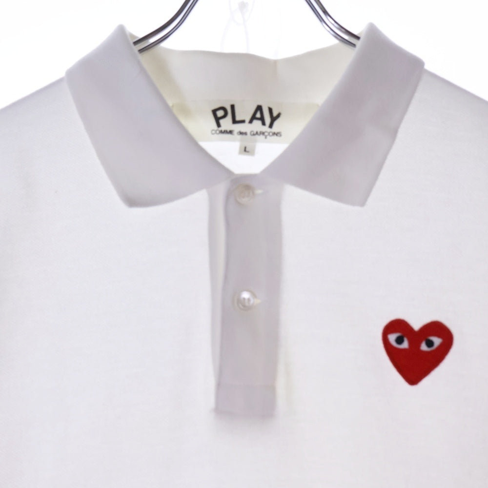 PLAY COMME des GARCONS(プレイコムデギャルソン) Red Heart Polo Shirt レッドハート ポロシャツ カットソー ホワイト AZ-T006