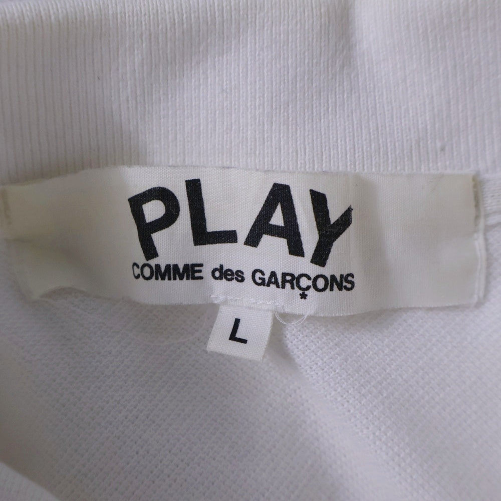 PLAY COMME des GARCONS(プレイコムデギャルソン) Red Heart Polo Shirt レッドハート ポロシャツ カットソー ホワイト AZ-T006