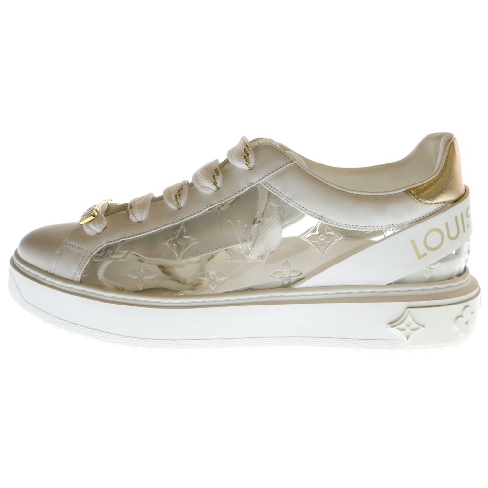 LOUIS VUITTON(ルイヴィトン) 22SS タイムアウトライン クリアアッパー レザー ローカットスニーカー ホワイト×ゴールド 1A9PZU