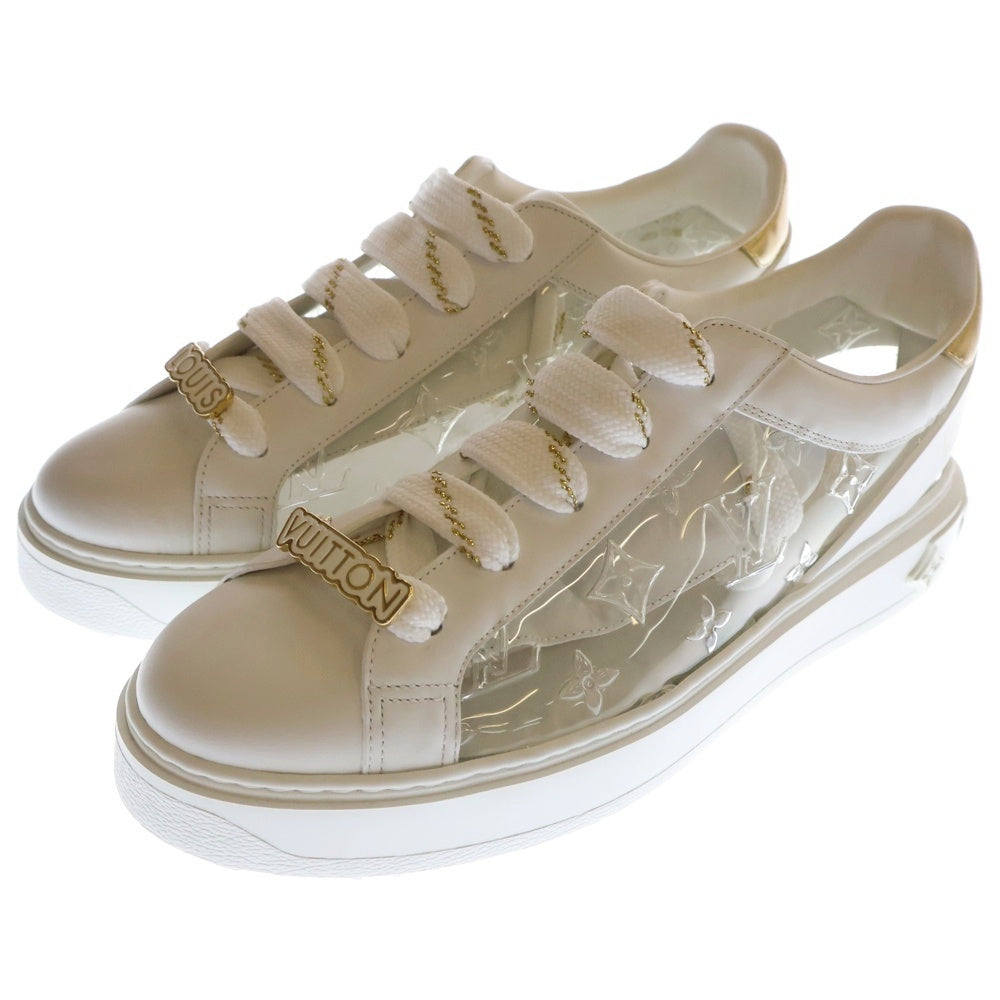 LOUIS VUITTON(ルイヴィトン) 22SS タイムアウトライン クリアアッパー レザー ローカットスニーカー ホワイト×ゴールド 1A9PZU