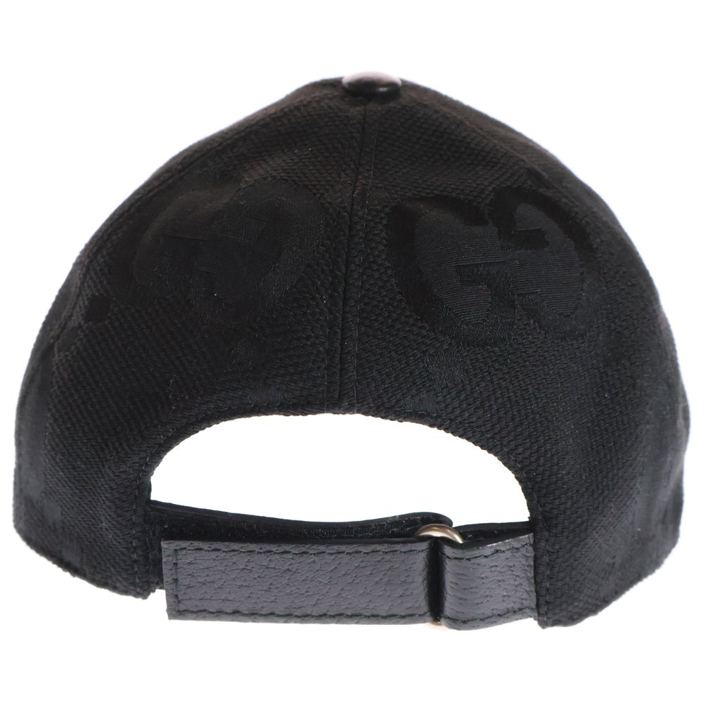 GUCCI(グッチ) ジャンボGGロゴ コットン ベースボールキャップ 帽子 ブラック 727562 4HAVS