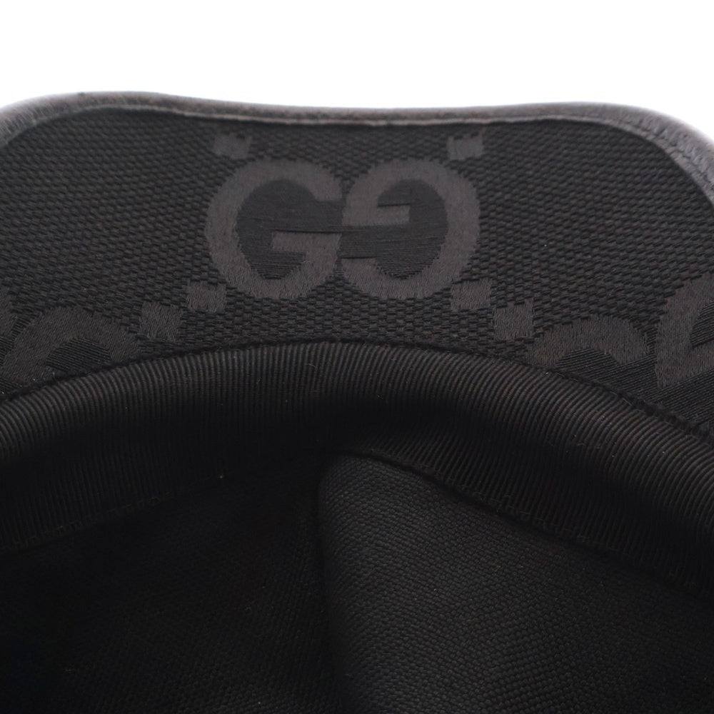 GUCCI(グッチ) ジャンボGGロゴ コットン ベースボールキャップ 帽子 ブラック 727562 4HAVS
