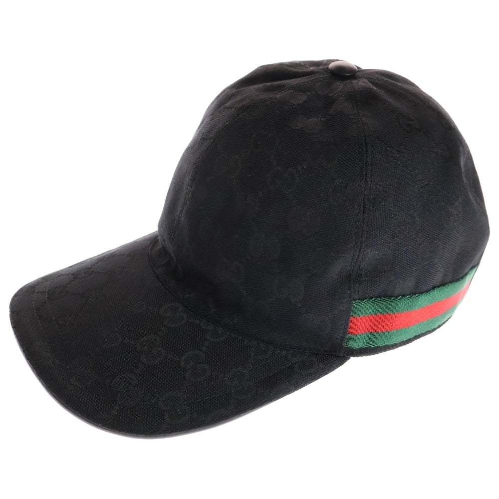 GUCCI(グッチ) GGキャンバス ベースボールキャップ 帽子 ブラック 200035