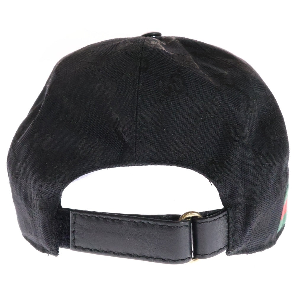 GUCCI(グッチ) GGキャンバス ベースボールキャップ 帽子 ブラック 200035