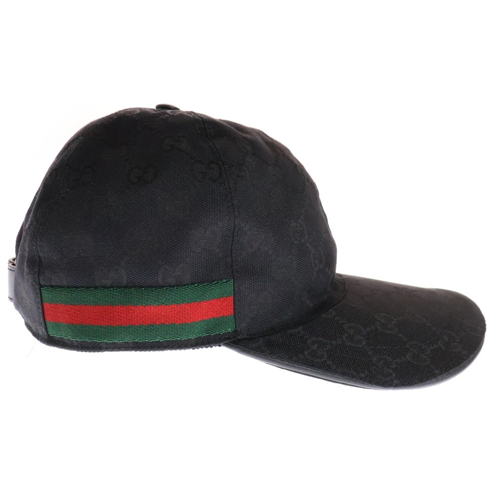 GUCCI(グッチ) GGキャンバス ベースボールキャップ 帽子 ブラック 200035