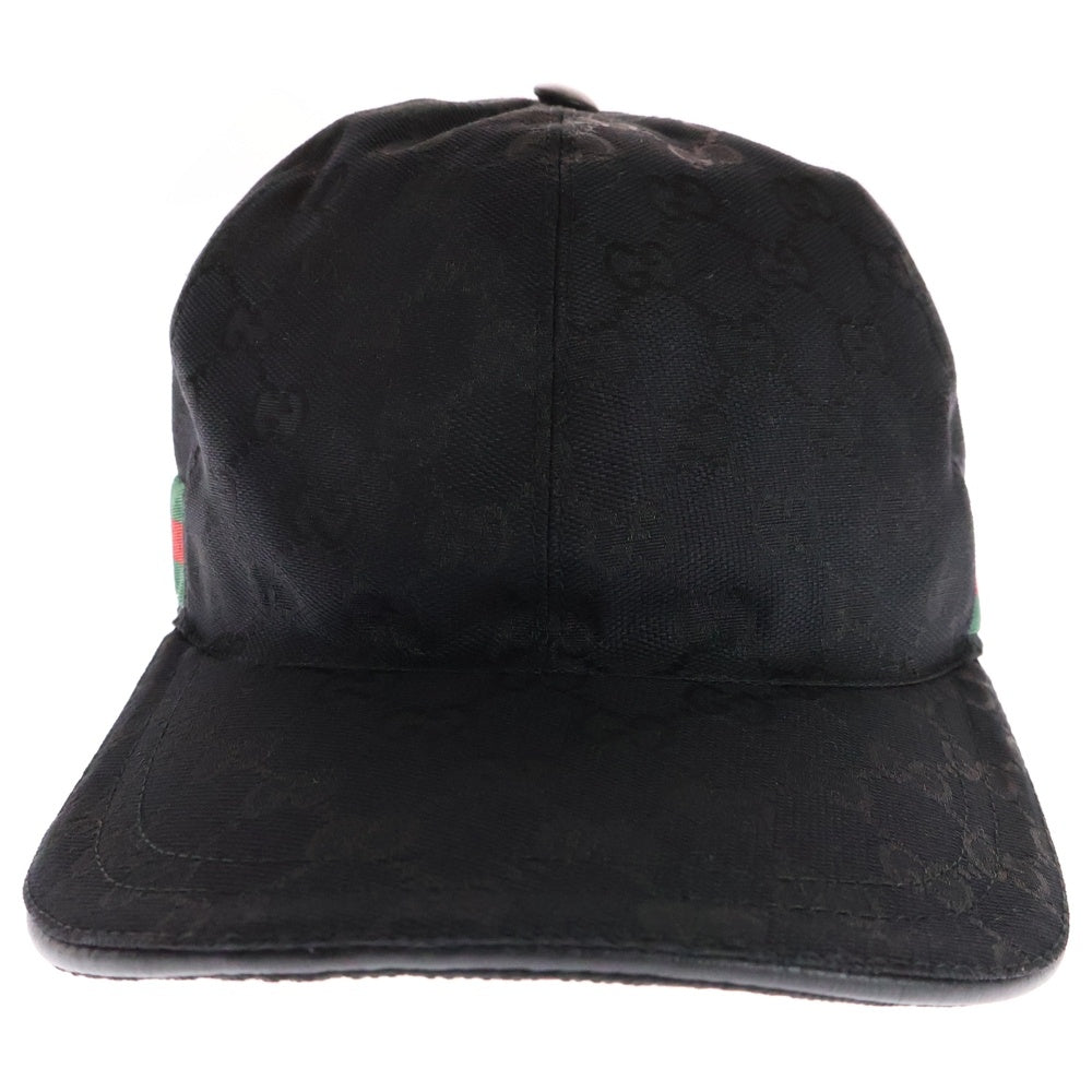 GUCCI(グッチ) GGキャンバス ベースボールキャップ 帽子 ブラック 200035