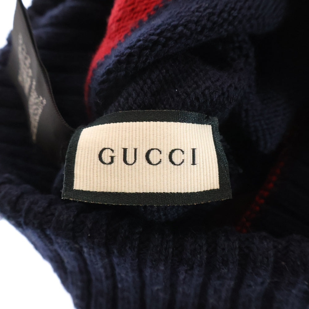 GUCCI(グッチ) GGメタルロゴ ウールキャップ ニット帽 ブラック 494598 4G206