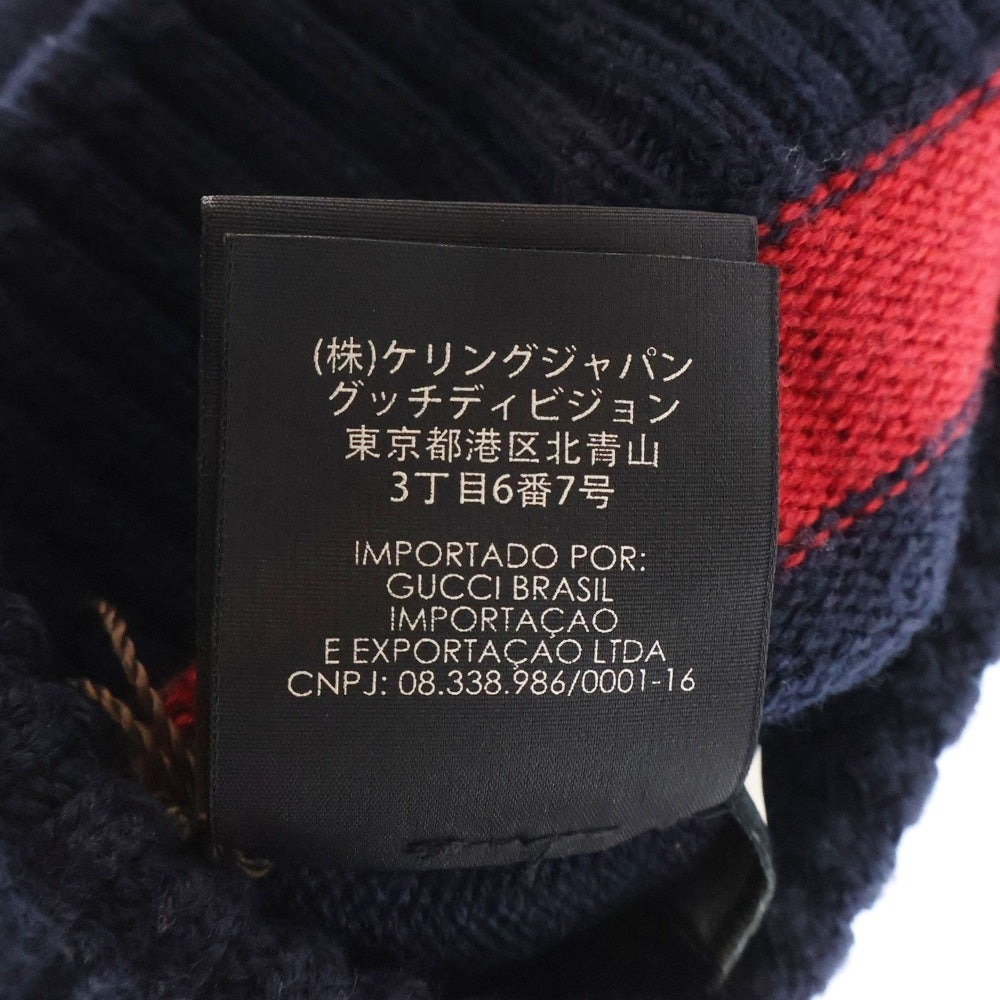 GUCCI(グッチ) GGメタルロゴ ウールキャップ ニット帽 ブラック 494598 4G206