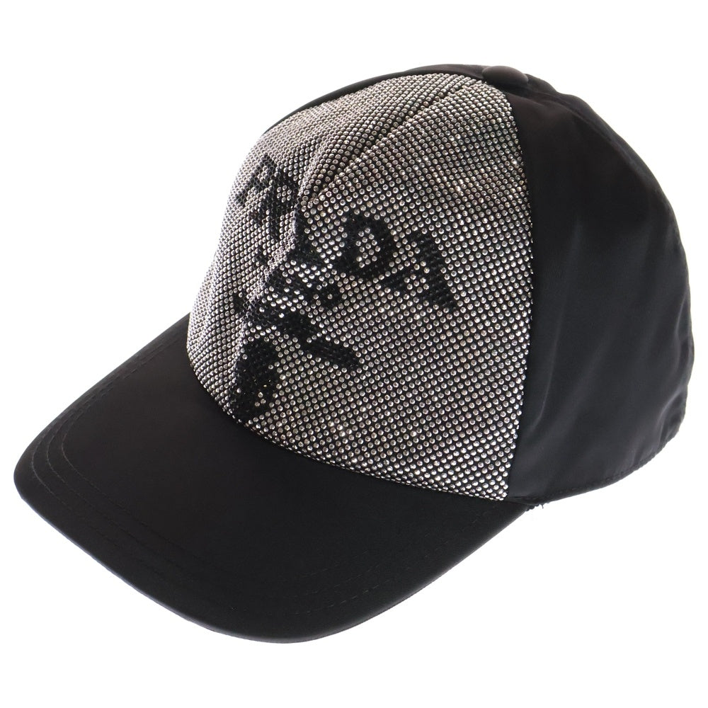 PRADA(プラダ) RE NYLON リナイロン スタッズロゴ キャップ 帽子 ブラック 2HC179 2D0S