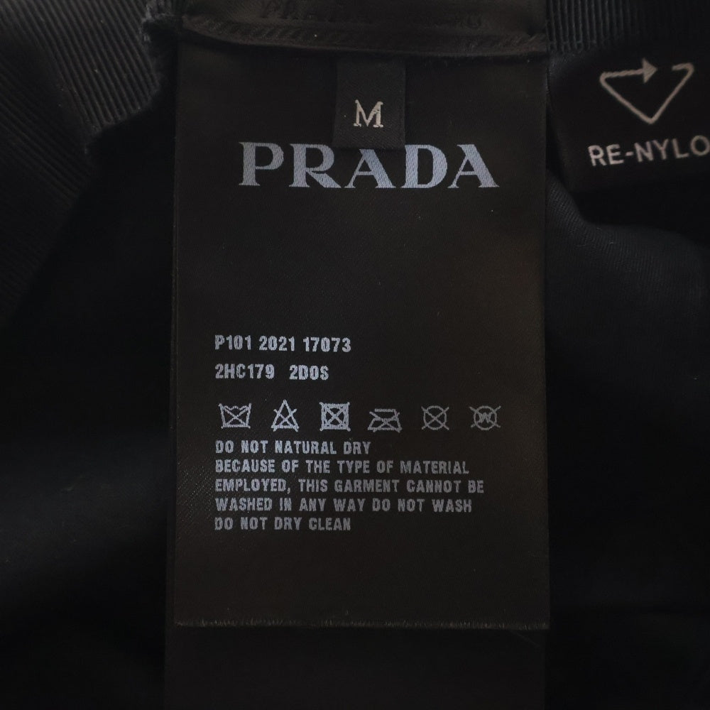 PRADA(プラダ) RE NYLON リナイロン スタッズロゴ キャップ 帽子 ブラック 2HC179 2D0S
