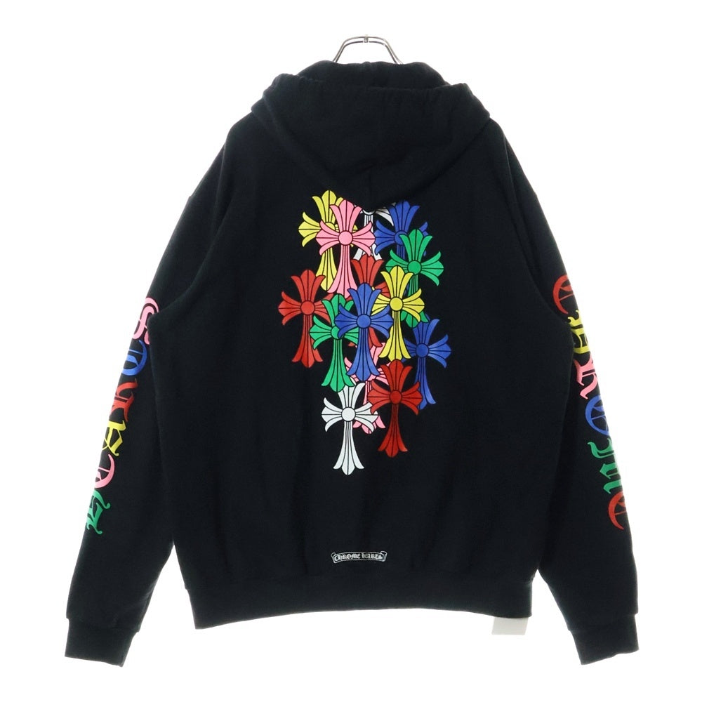 CHROME HEARTS(クロムハーツ) MLTCOL CEM CRS HD PLVR マルチカラーセメタリークロスプリント スウェットプルパーカー ブラック