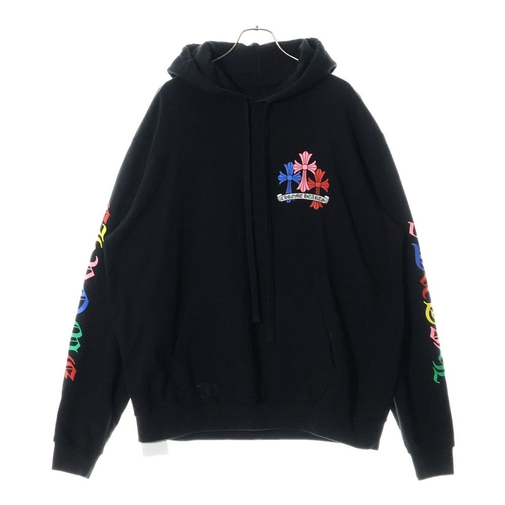CHROME HEARTS(クロムハーツ) MLTCOL CEM CRS HD PLVR マルチカラーセメタリークロスプリント スウェットプルパーカー ブラック