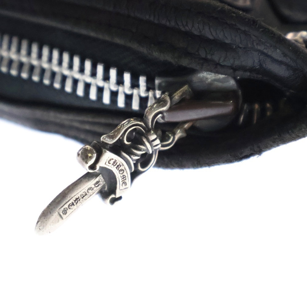 CHROME HEARTS(クロムハーツ) FLAT MED PLANE ダガー ジップ クラッチバッグ ブラック