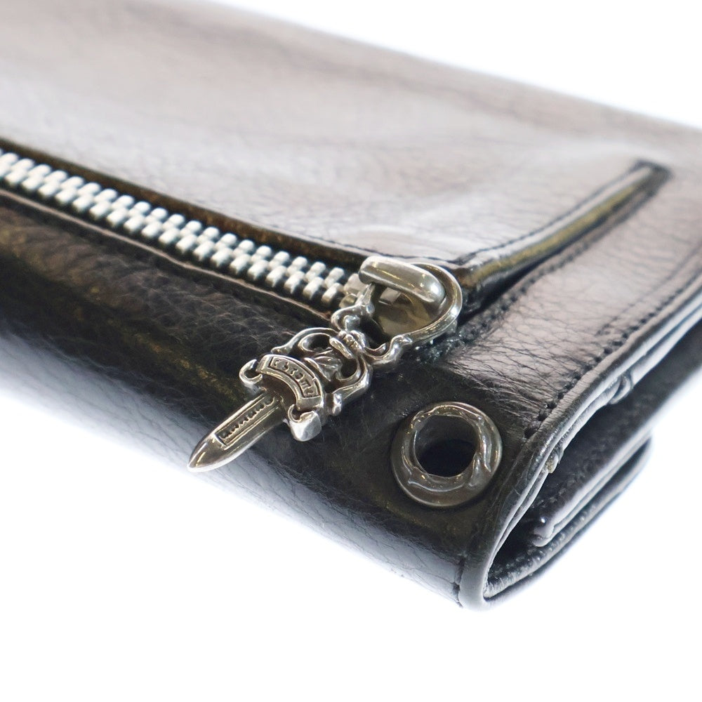 CHROME HEARTS(クロムハーツ) WAVE ウェーブ レザーウォレット 財布 ブラック BCA374
