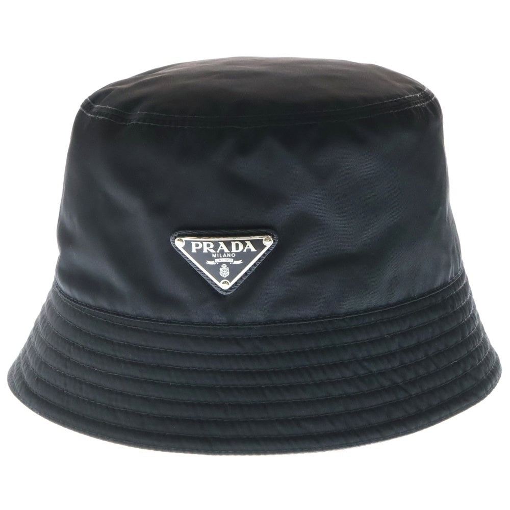 PRADA(プラダ) Re-Nylon トライアングルロゴ テスート バケットハット 帽子 ブラック 2HC137