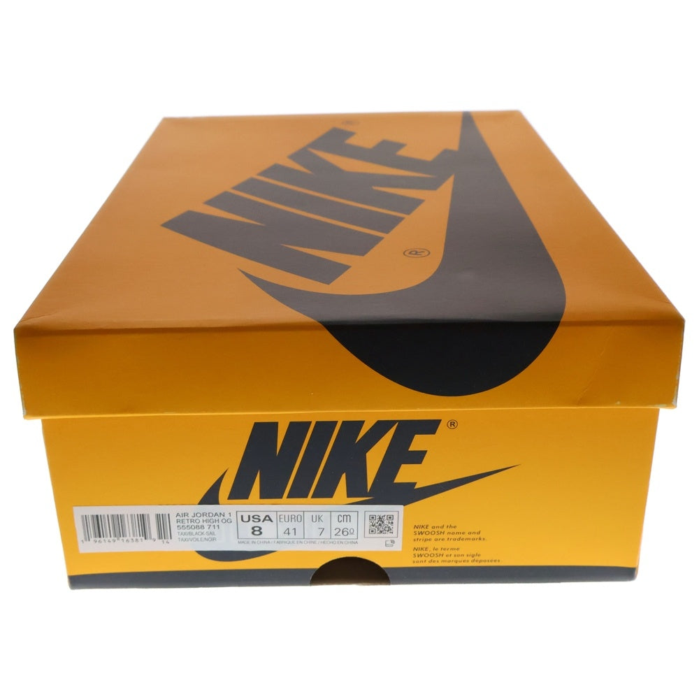 NIKE(ナイキ) AIR JORDAN 1 RETRO HIGH OG Taxi 555088-711 エアジョーダン 1 レトロ タクシー ハイカットスニーカー シューズ イエロー/ブラック US8/26cm