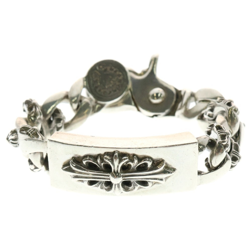 CHROME HEARTS(クロムハーツ) ID FLORAL CRS FNCY フローラルクロスIDファンシーリンク クリップ ブレスレット シルバー BCA165