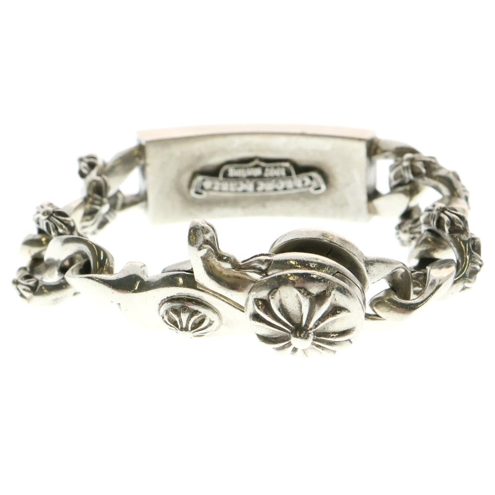 CHROME HEARTS(クロムハーツ) ID FLORAL CRS FNCY フローラルクロスIDファンシーリンク クリップ ブレスレット シルバー BCA165